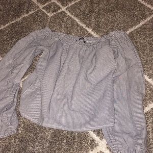 Brandy Melville Off Shoulder Striped Theia Top